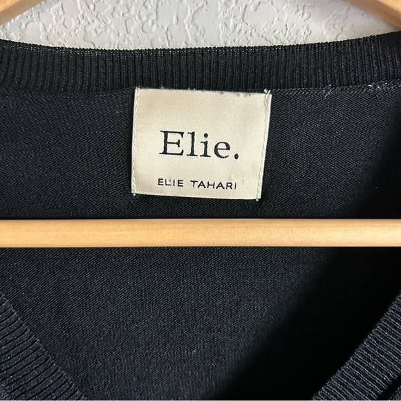 Elie by Elie Tahari V Neck Long Sleeve Viscose Single Pocket Sweater Top… - Picture 5 of 12